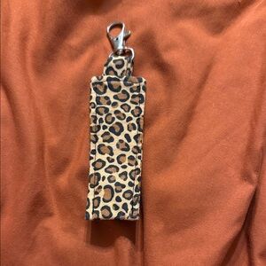 Leopard Print Keychain Holder for chapstick